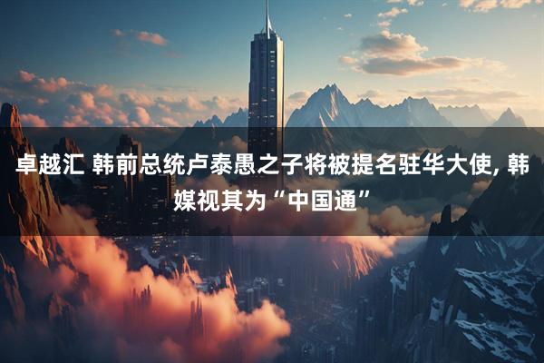 卓越汇 韩前总统卢泰愚之子将被提名驻华大使, 韩媒视其为“中国通”